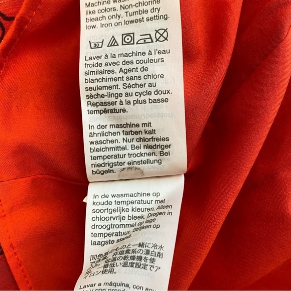 Madewell Floral Tiered Sleeves Peplum Top. Shimmery Red Sz 00 - Picture 8 of 12